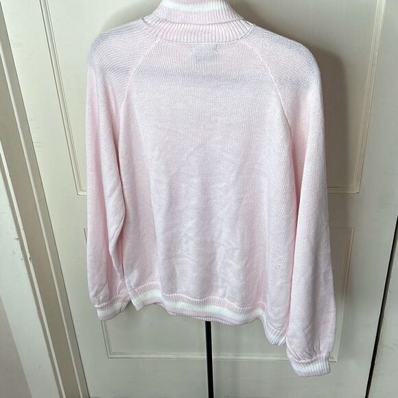 Hot Topic Strawberry Milk Cow Turtleneck Sweater Pink Medium Nwot - Picture 5 of 7